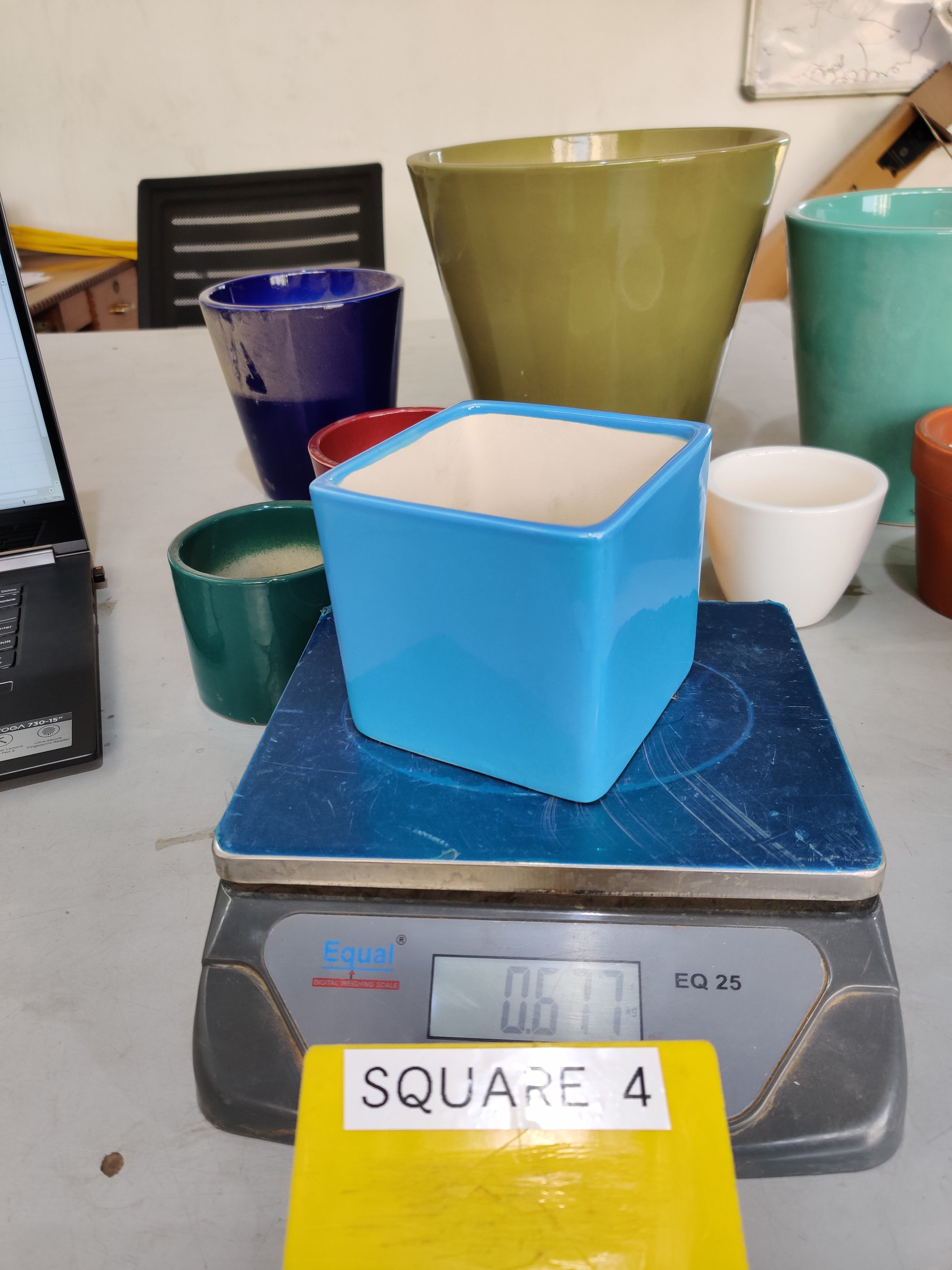 Ceramic Pot: "Four Square" 4”