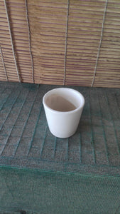 Ceramic Pot: White Short Glass Medium Quality